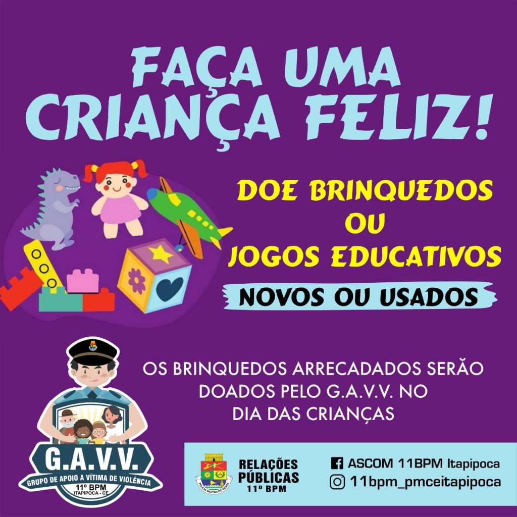 11 BPM inicia campanha para arrecadação de brinquedos para o Dia das