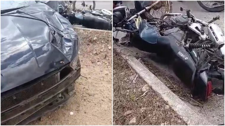 Colisão entre carro e moto deixa dois feridos em avenida de Itapipoca