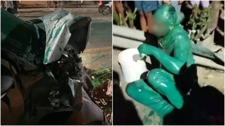 Vereador é preso por embriaguez após acidente que deixa motorista coberto de tinta verde em Quixeramobim